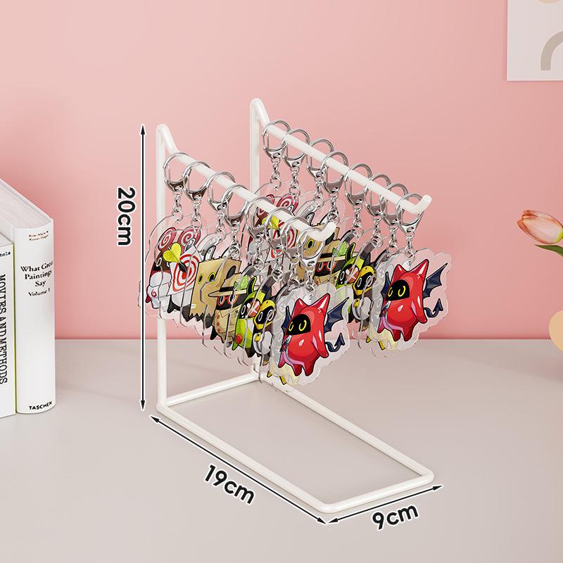 Keychain Jewelry Display Stand - Small Accessories Rack for Earrings, Bracelets, and Necklaces