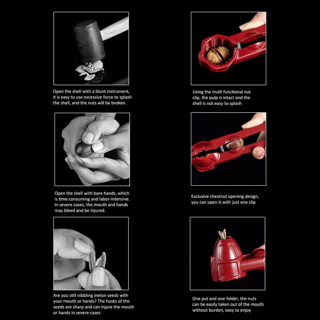 Nutcracker Tool Aluminum Multifunction Red Cup Shaped Nut Opener for Walnut Nuts Chestnut Melon Seeds