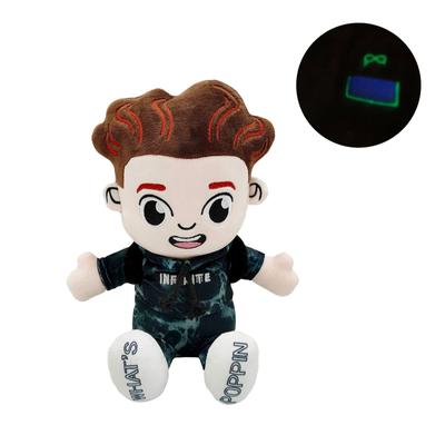 Plush Doll Soft Stuffed Toy Figure with Embroidered Facial Features and Letter Print Outfit for Kids and Collectors
