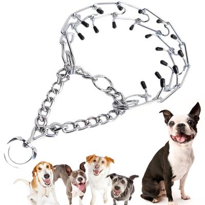 Collier pour chien Chaîne en acier inoxydable chromé avec étui de protection Taille réglable individuellement pour chiens de petite et moyenne taille