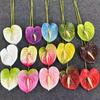 10Pc/lot 3D Printing Palm Artificial Flowers Wedding Hall Layout Home Decoration Fake Anthurium Flowers Party Flower Arrangement