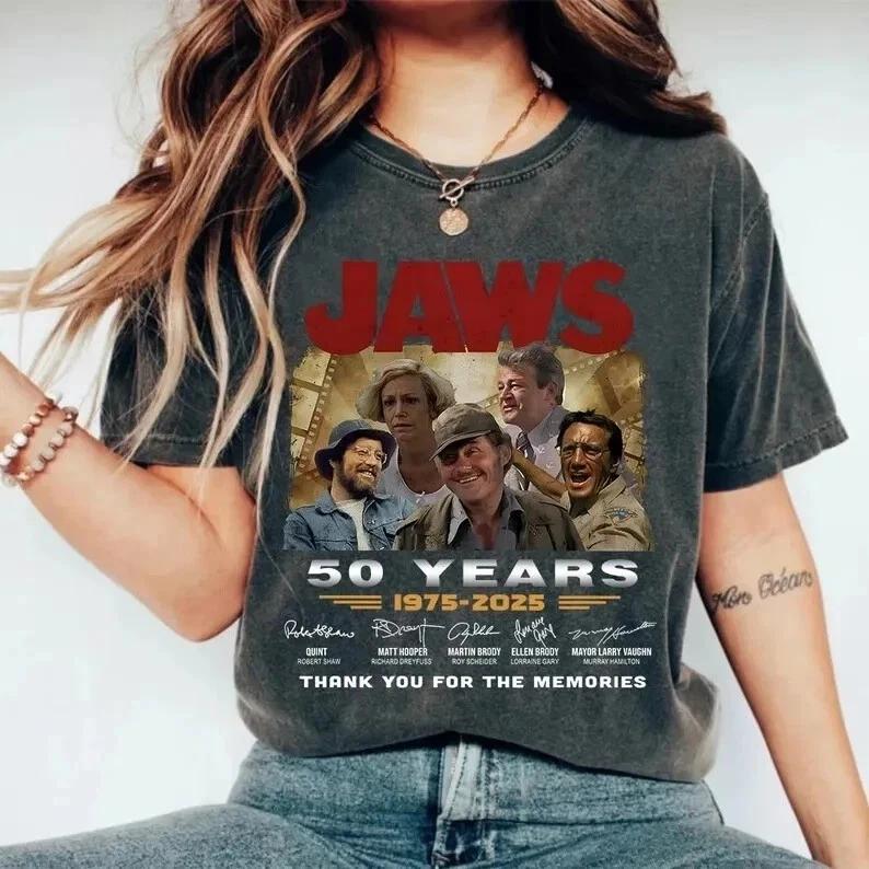 50th Anniversary Jaws Shirts, Movie Thank You The Memories XL