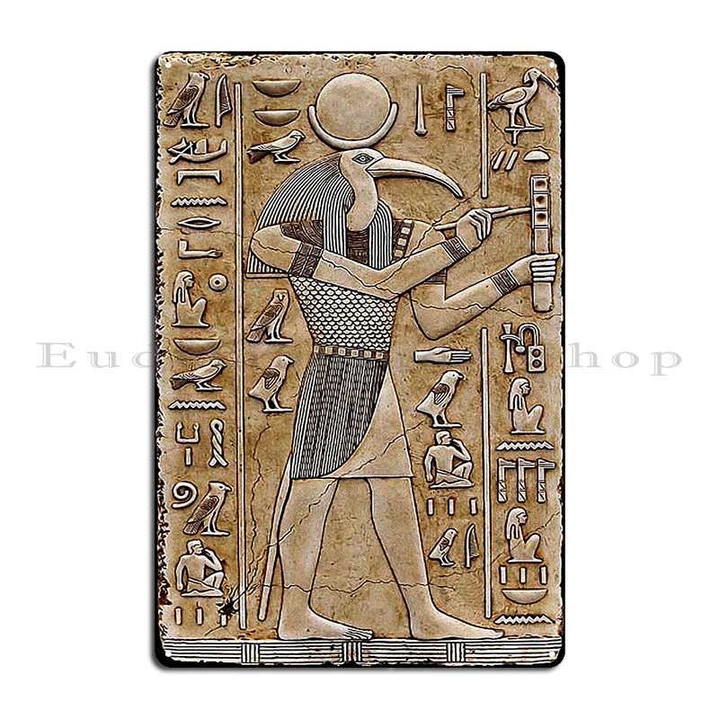 Thoth Ancient Egyptian Deity Metal Sign Print Funny Decoration Mural Wall Mural Tin Sign Poster
