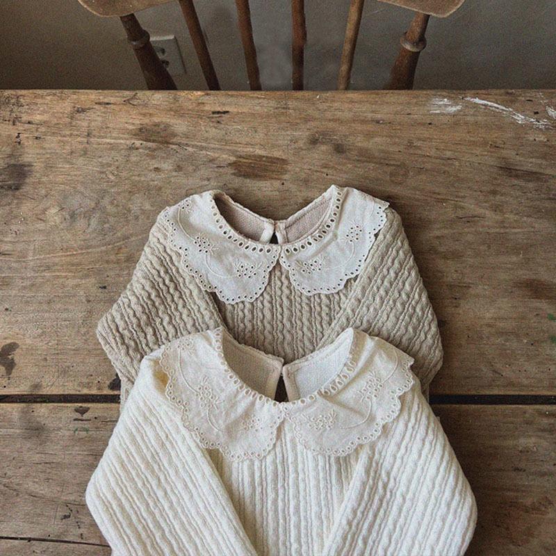 Toddler Baby Girl Tops Autumn Winter Thickening Lace Collar Bottoming T-shirts for Princess Kids Girls Costumes