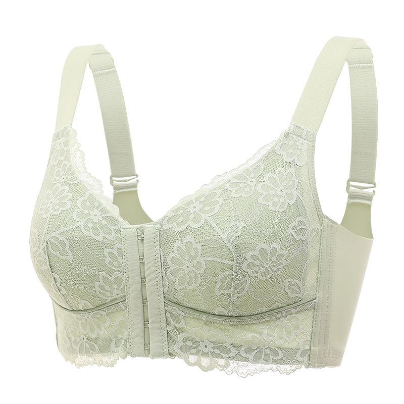 Front Open Buckle Underwear Women Gathered Anti-sagging Corrective Collection Pair Breast Bra Beautiful Back Lace Embroidered Thin Bra Large Size