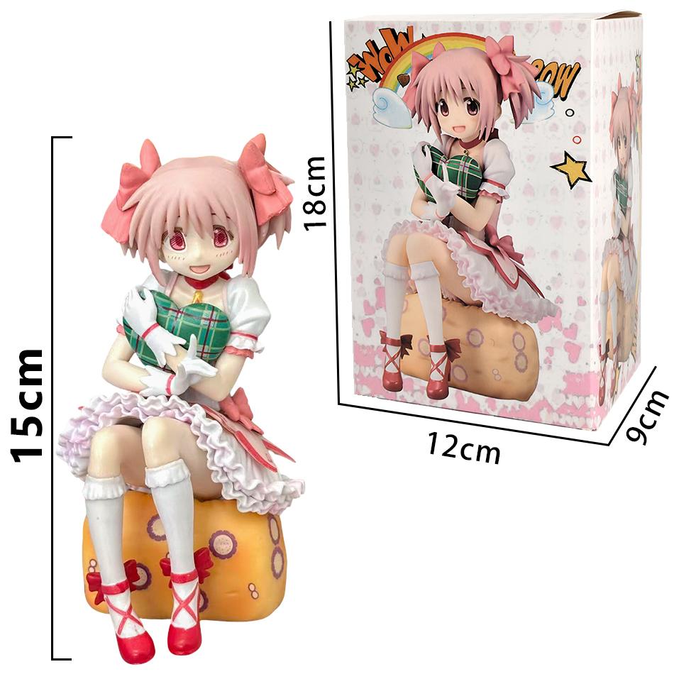Figurină Aniem 15CM Puella Magi Madoka Magica Postură Șezând Figurină de Acțiune Madoka Model Fată Magică Statuie Decor Jucării Păpuși Cadou