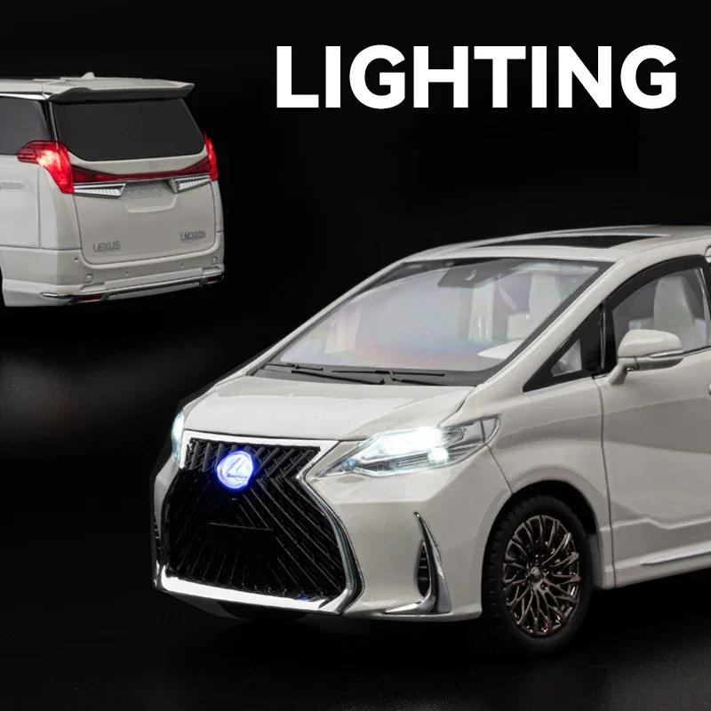 1/18 Lexuss LM300 MPV Alaşım Kaslı Araba Modeli Ses ve Işık Geri Çekmeli Oyuncak Koleksiyonluk Doğum Günü Hediyesi