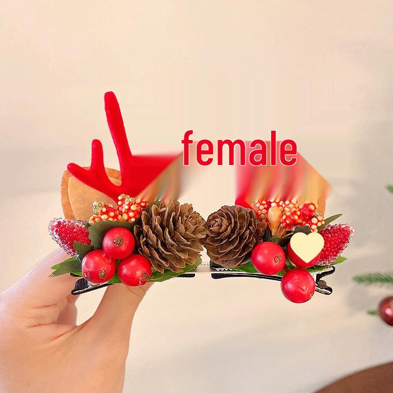 Christmas Antler Hair Clips for Girls - Holiday Party Hair Accessories for Children