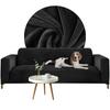 Cover For 3-Seater Corner Sofa, Black Velvet