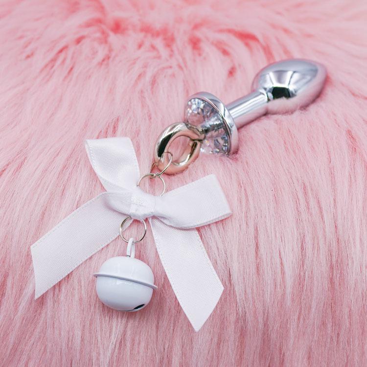 Bowknot Anal Plug & Nipple Clamps with Bells - Cute Flirting Set for Couples