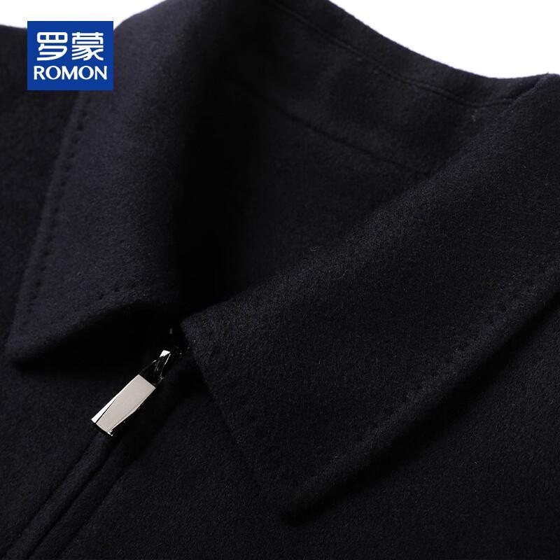 ROMON Men's 100% Cashmere Double-Sided Wool Coat