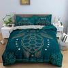Exotic Sea Turtle Duvet Cover Microfiber Marine Life Geometric Comforter Cover 3D Ocean Theme Bedding Set Double Twin King Size