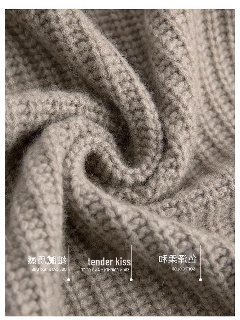 Korean Style Chunky Knit Plus Size Loose Cardigan - Autumn/Winter Women's Trendy Mid-Length Sweater Coat