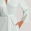 Hanro Melia Lace Tencel  Robe  74804 Ice Flow  Silver Sage 