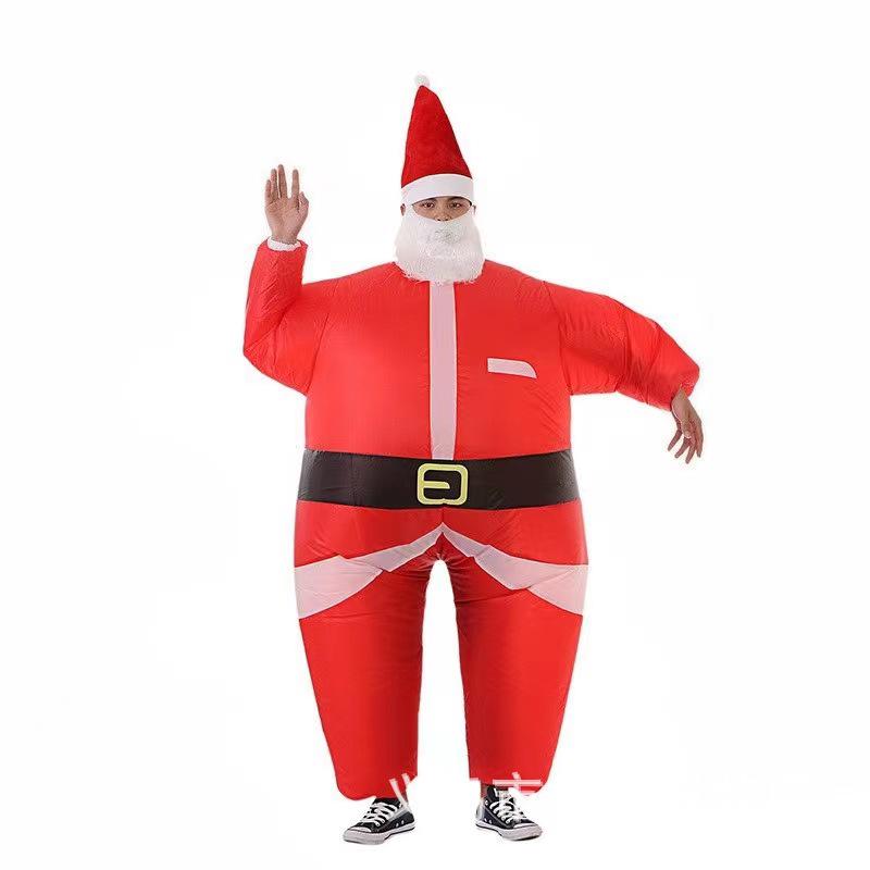 Reindeer & Gingerbread Man Inflatable Santa Costume for Christmas Party Stage Props