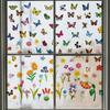 9 Ark Vårfönsterdekaler Blomma Fjäril Fönsterklistermärken Blommig Statisk PVC-dekal för Påsk Vår Hemkontor Klassrumsinredning