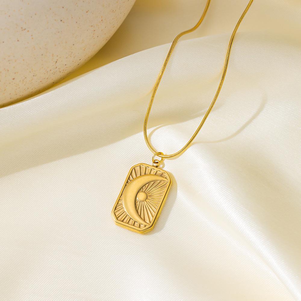 

Французское ретро-колье со звездами и луной, персонализированное модное женское металлическое ожерелье с подвеской, женское приливное ожерелье