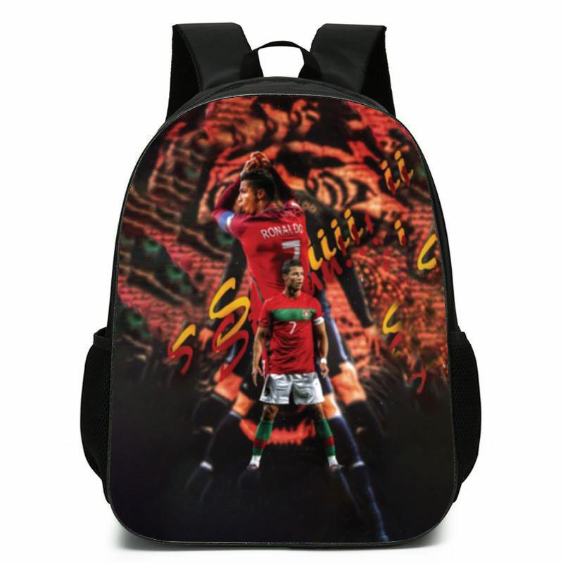 Football Messi Anime Cartoon Character Student Backpack For Kids Schooling