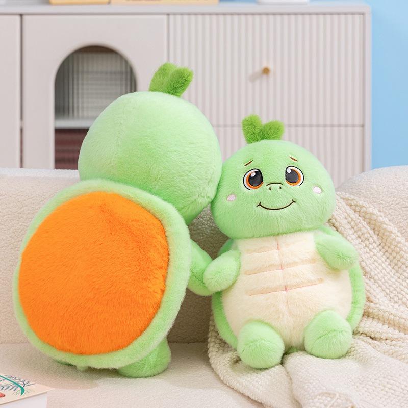 Cute Cute Persimmon Turtle Doll Plush Toy Turned Into Turtle Doll Girls Accompany Soothing Doll