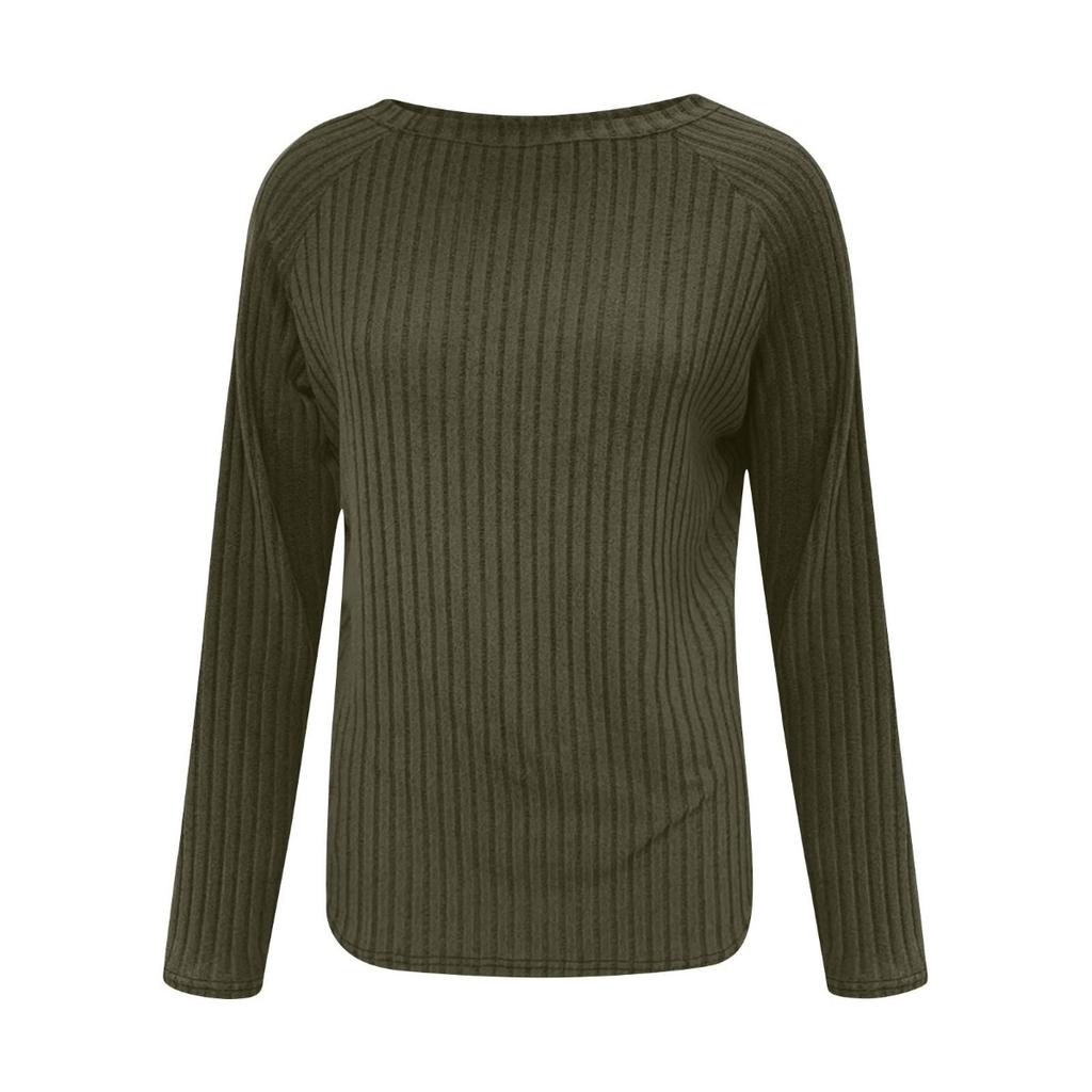 Women's New Loose Round Neck High-low Curved Hem Top for Women, T-shirt