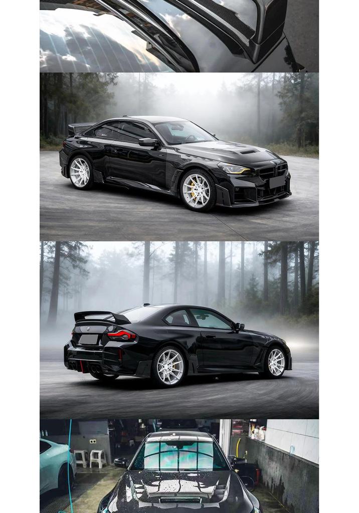 BMW M2 G87 AE Style Carbon Fiber Front Lip Grille Bumper Fender Spoiler Kit