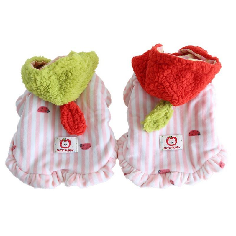 Petstyle Plush Dog Cat Coat 2026 Fall Winter Warm Two-Legged Pet Clothing Small Medium Dogs