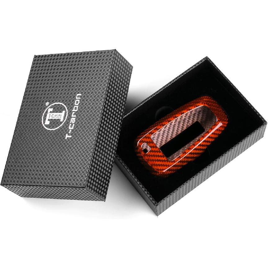 T-Carbon Fits Ford F150 Raptor Key Fob Cover With Keychain;Key Fob Case Compatible With Ford Bronco Raptor 2025;Glass Fiber Key Shell Protector Fits