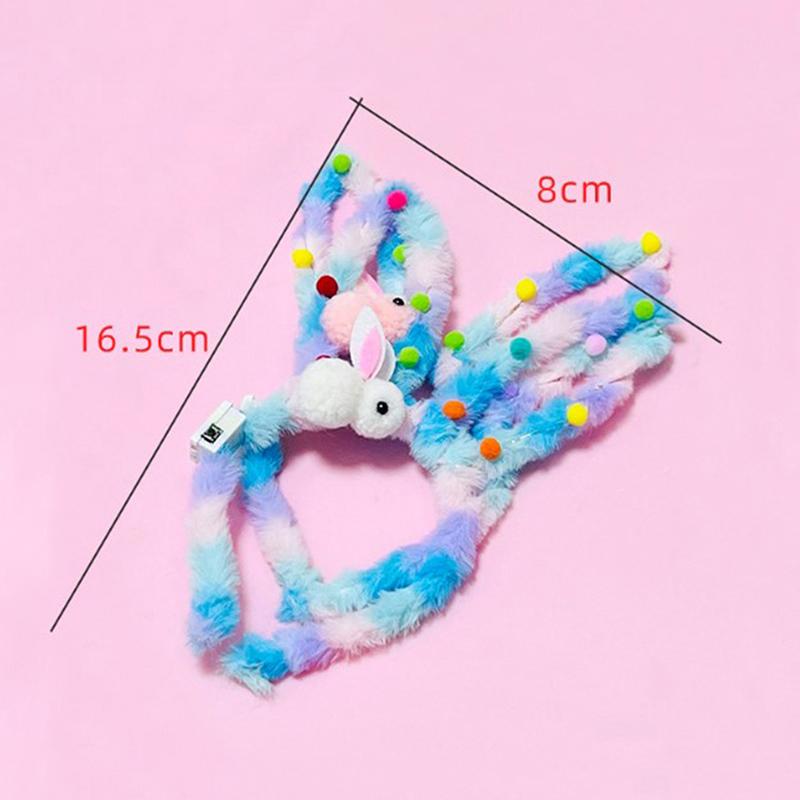 1Pc  Plush Glow Glow Ball Rabbit Hair Band Party Plush Glow Headwear