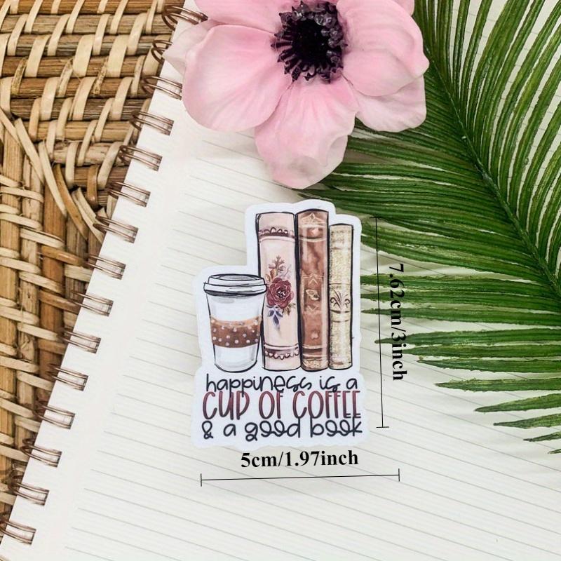 Stickers, Book Sticker, Coffee Decal, Bookish Sticker, Summer Sticker, Happiness Is A Cup Of Coffee And A Good Book, Reading Stickers
