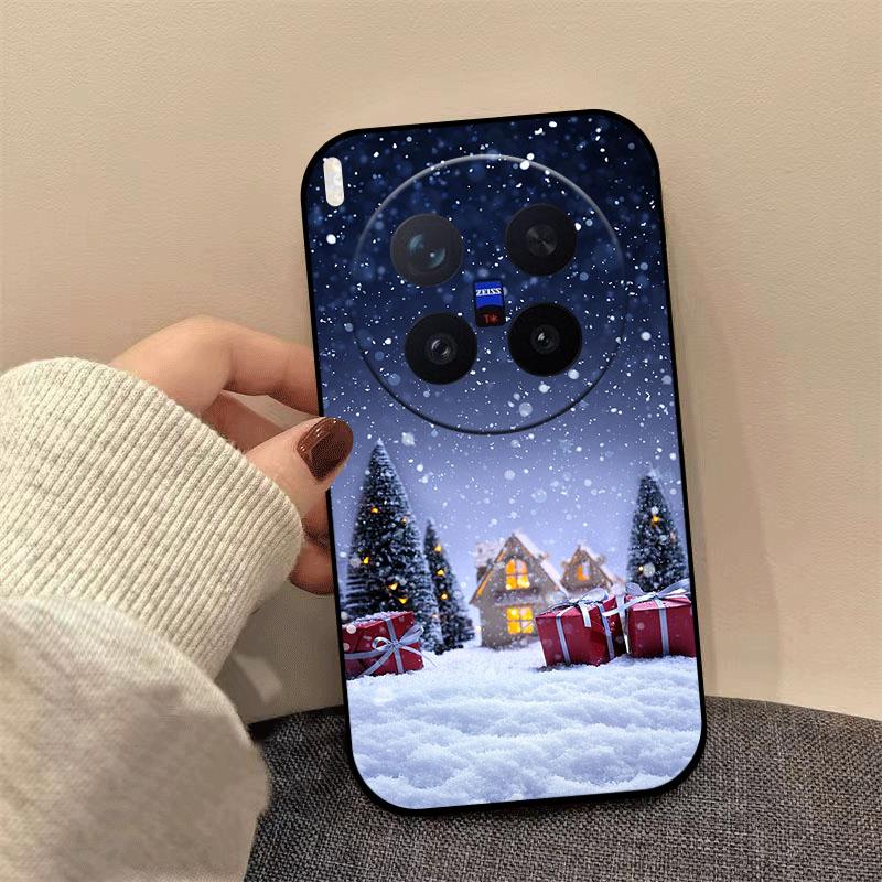 Christmas Painting Silicone Case For Vivo X300 X200 Ultra X200s X300 X100 X100s Pro Mini Soft TPU Shockproof Cover X200FE Fundas