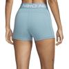 Nike Pro Letter Elastic Mid Waist Slim Fit Three Quarter Sports Shorts Women Shorts Denim-Blue CZ9857-464