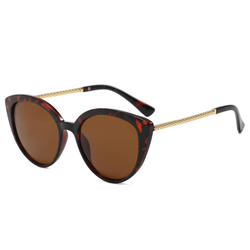 Nowoczesne metalowe damskie okulary przeciwsłoneczne UV w stylu kociego oka