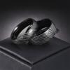 European and American New Style Damascus Steel Pattern Titanium Steel Ring Annual Ring Pattern Men's Ring Bracelet