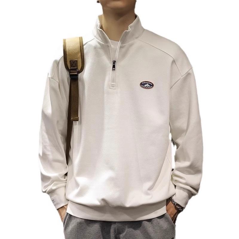 Men's Trendy Loose Half-Zip Stand Collar Sports Hoodie 2025 Spring/Autumn Collection