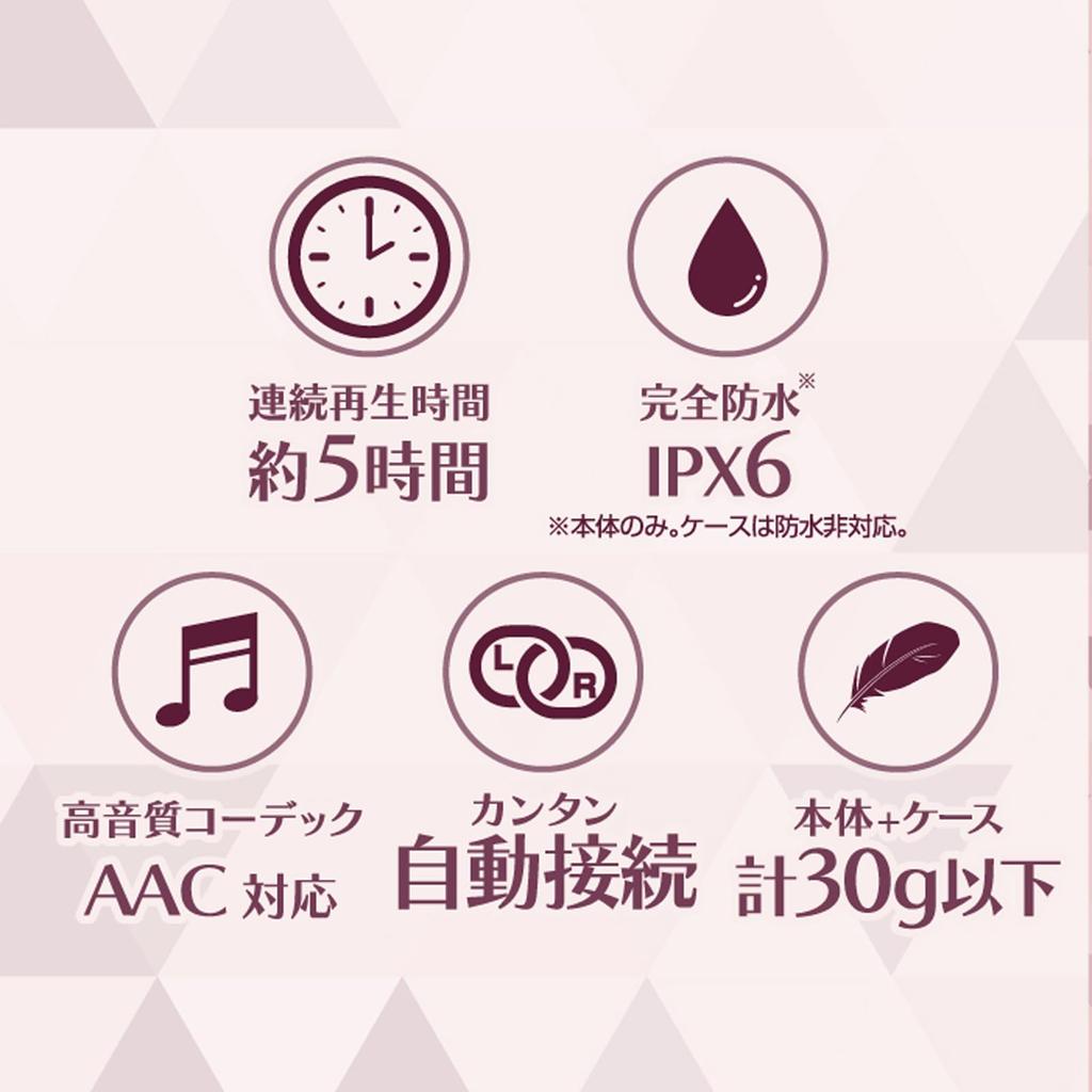 Kashimura Offers Three Cute Pastel Enjoy Great Sound with These Pastel Pink True Wireless Stereo Earphones Colors! Easy-to-use, (NBL-132).