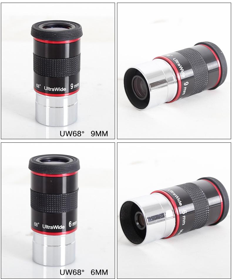Oculaires Planétaires Ultra Grand Angle 68° (6mm, 9mm, 15mm, 20mm) - Accessoires de télescope à fort grossissement