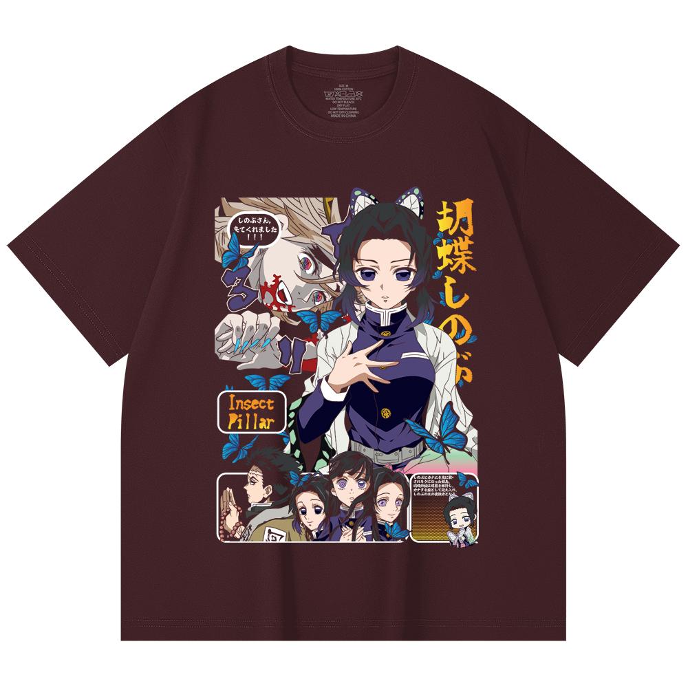 

230 Gsm 100% Cotton Demon Slayer V16 Shinobu Print Unisex Heavy Cotton T Shirt 2XL