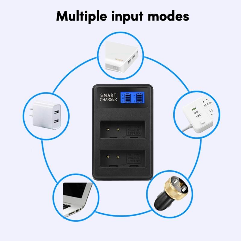 Quality Double Slot Charger with LCD Display Fast and Convenient Charging Solution for DMC GF6 GX7 GF3 GF5 GX80 BLG10