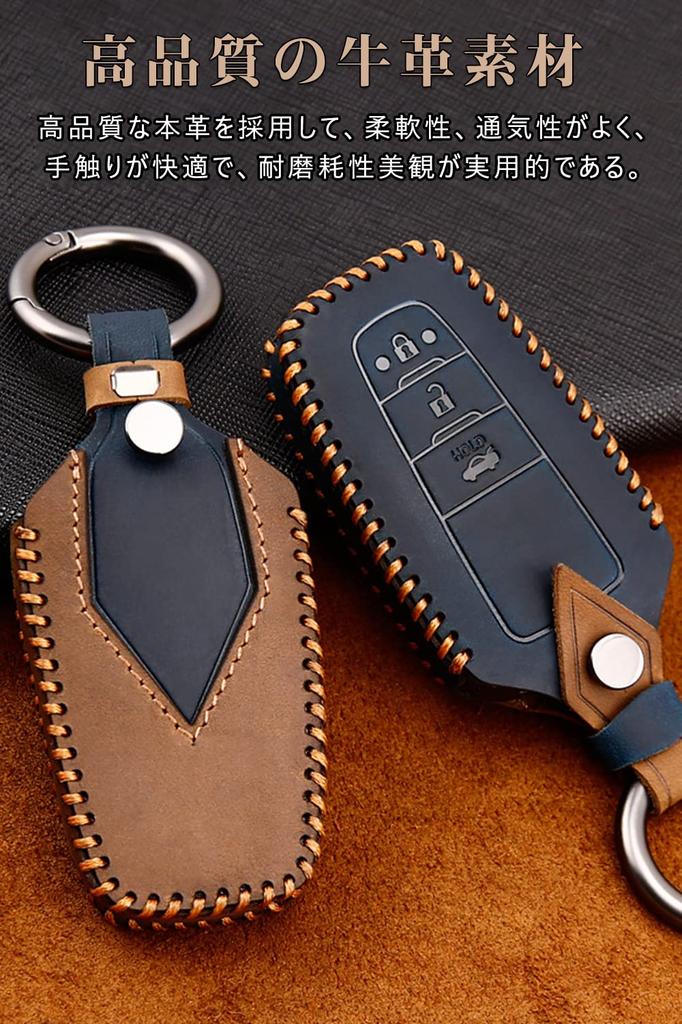 Toyota Smart Key Case, Key Cover, Genuine Leather, 3 Buttons, Specially Designed for Toyota,