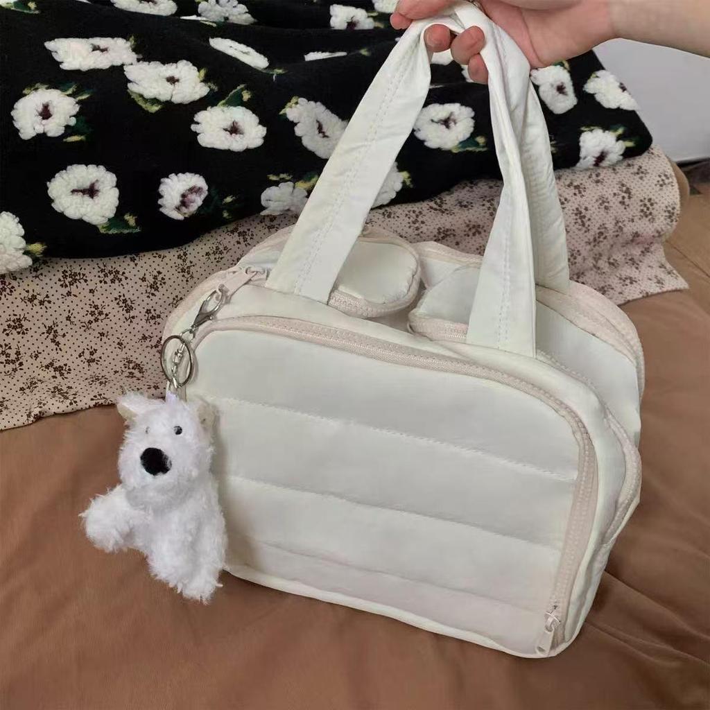 Puff Handheld Makeup Bag: Large-Capacity, Multi-Layer Travel Toiletry Organizer