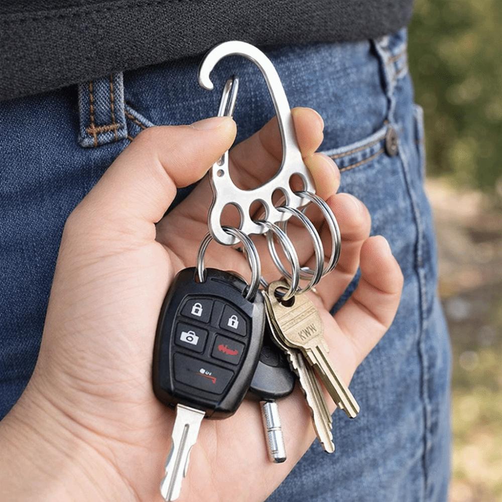 Silver Color Key Holder Easy Removal Key Ring Accessory Anti-Loss Key Ring For Men Women