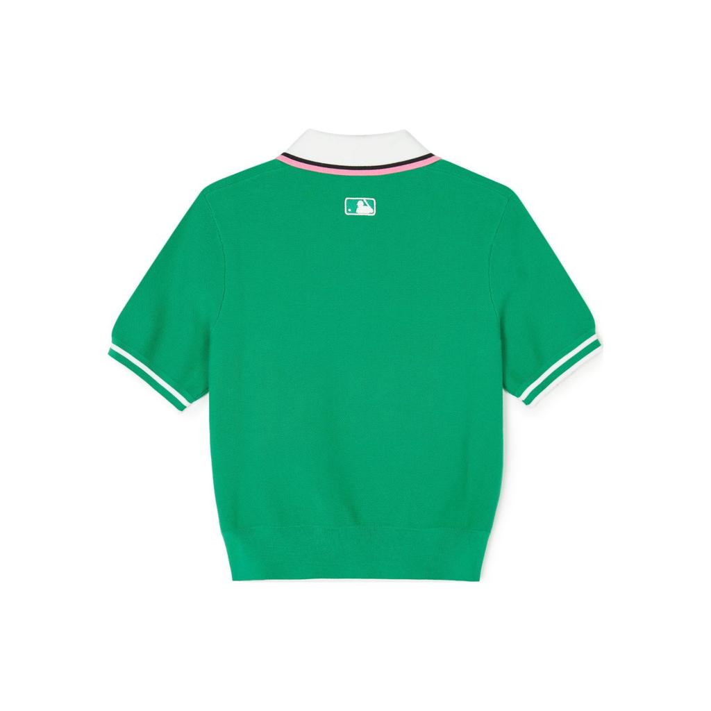 New MLB College Style Series Polo Shirts Women's Green 3FKPV0543-50GNN