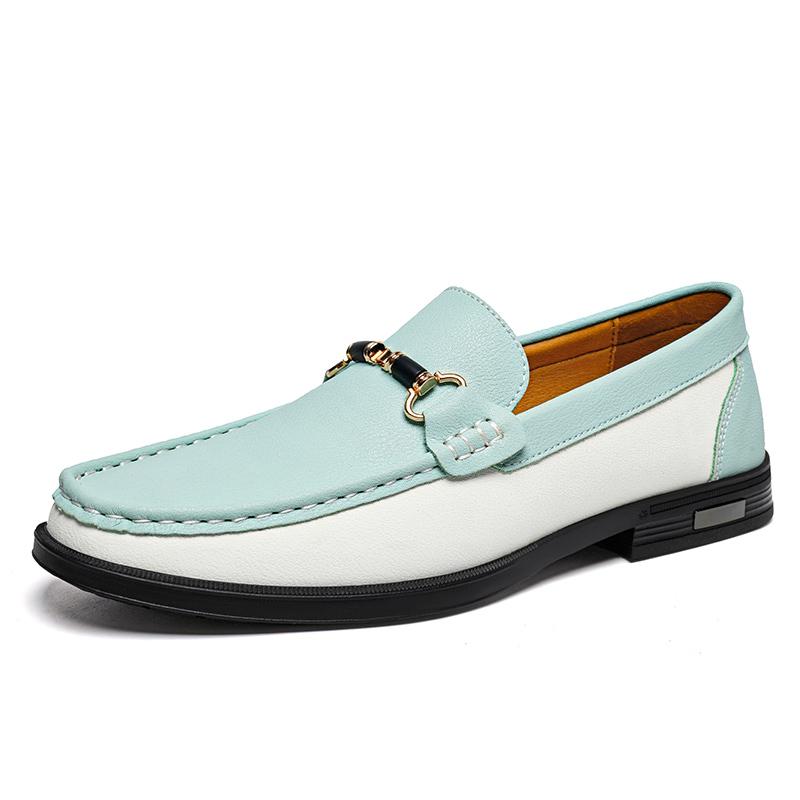 Men's Comfortable Breathable Hollow Out Driving Shoes Spring Summer New Cow Leather Shoes Business Style Slip-On Casual Loafers