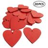 20pcs Craft Scrapbooking Wedding Diy Decor Red Love Heart Shape Wood Slice Pieces with Hole for DIY