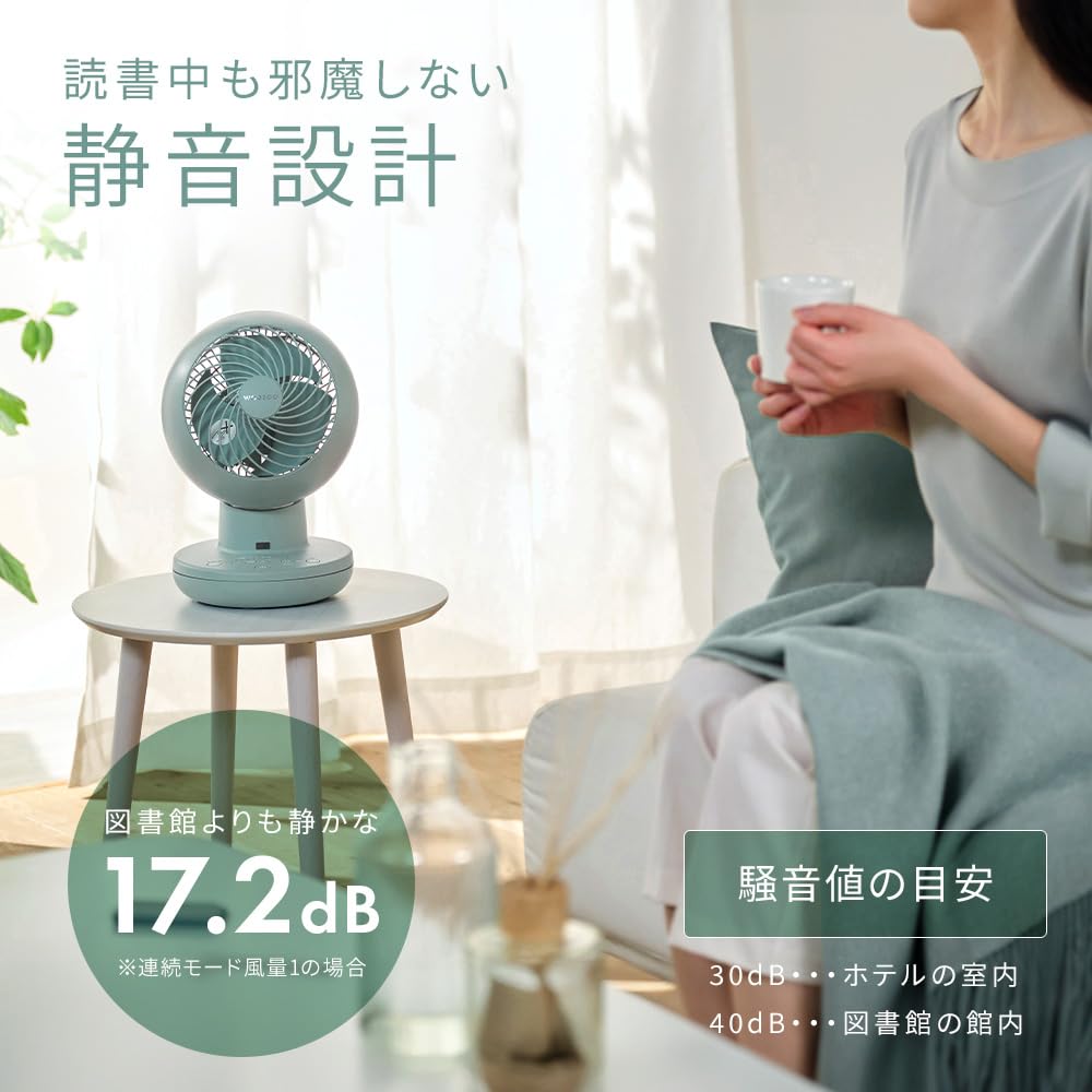 IRIS OHYAMA Circulator 22 Tatami Swings Up and Left and Easy To Remote Control Fan, Mats, Down, Right, Clean, Included, PCF-SDS15T-EC-G