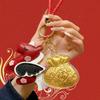 New Year Gold Lucky Bag Keychain: Prosperity & Good Luck Charm with Certificate, Small Gift Bag Pendant