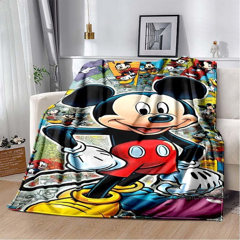 Die Mickey Maus Cartoon-Decke ist flauschig und weich, geeignet für Kinder und Erwachsene und perfekt für Zuhause, Reisen, Camping an