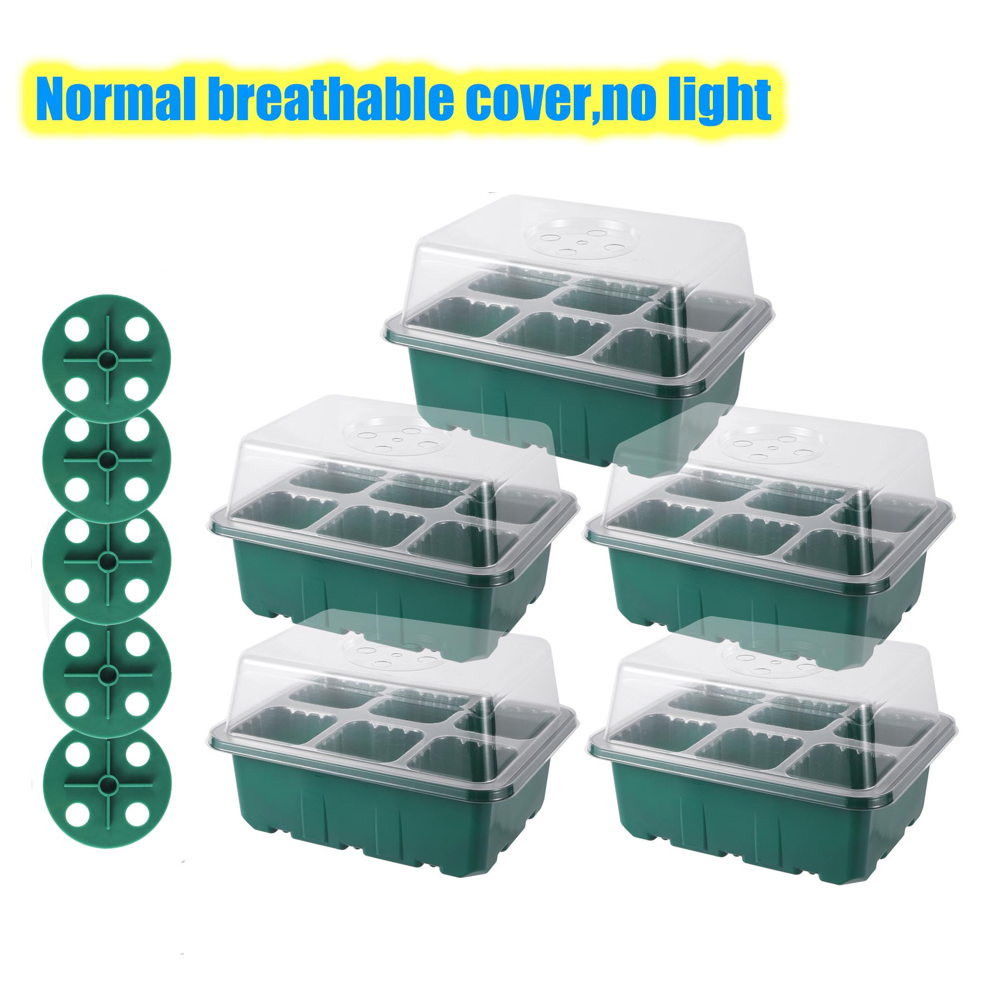 

Поддон для семян со светодиодным освещением для выращивания рассады, горшок для проращивания рассады, регулируемая вентиляция и влажность, 6/12/13 ячеек