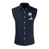 Camisa sin mangas de verano para hombre con estampado hawaiano Camisa de botones sin mangas de solapa suelta para hombre
