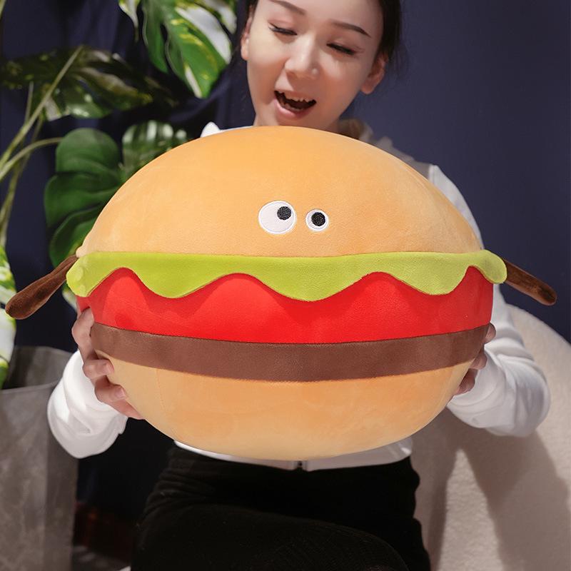 Internet Celebrity Plush Hamburger Pillow - Soft, Creative, and Slow Rebound Sleeping Cushion & Backrest